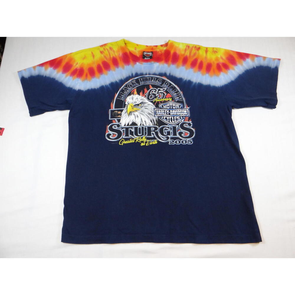 Vintage 2005‎ Harley-Davidson Sturgis Rally Tie-Dye T-Shirt
